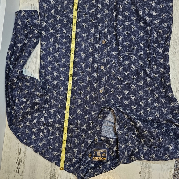 Vintage John Rich & Bros Woolrich Shirt Men's Small Floral Print Button Up Blue - Picture 15 of 16